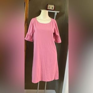 J. Crew Factory Pink Ruffle Sleeve T-Shirt dress women’s size M